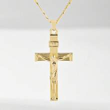 1pc Classic European Style Copper Jesus Cross Pendant Necklace, Limited Edition "Light Of Protection", Suitable As Gift For Christmas, Thanksgiving, Halloween, Mother's Day, Valentine's Day, Friends, Believers, First Holy Communion, Daily Wear And Prayer