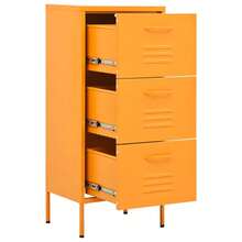 vidaXL Armoire de rangement Jaune moutarde 42,5x35x101,5 cm Acier - Jaune citron - Voir 6