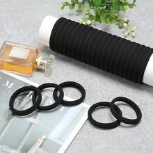 100pcs Black Elastic Hair Ties - No Damage, Comfortable Rubber Bands For Thick Ponytails, Elegant And Cute, Non-Slip Design, Suitable For All Occasions,Hair Bobbles ,Gym Sport Outfit, Perfect Valentine's Day Gift, Christmas Gifts - Black - View 4