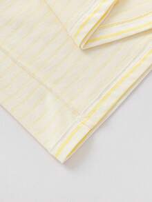 Balabala 男女通用条纹棉质休闲上衣，面料柔软，宽松版型，舒适T恤 - 黃色調 - 查看 6