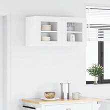 vidaXL Armoire suspendue 2 pcs Blanc 40 x 31 x 40 cm Bois d'ingénierie - Blanc - Voir 4