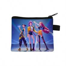 K-POP Demon Hunter Printed Coin Purse Cartoon Zipper Style Small Wallet, Suitable For Girls Daily Use, Demon Hunter Cartoon Printed Small Coin Purse, Lightweight Zipper Style Party Gift Pouch - Multicolor - View 10