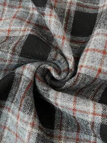 Chân váy maxi kẻ caro EARO Chic dành cho nữ, cạp cao, dáng chữ A, chất liệu len pha, thích hợp mặc đi làm. - Xám - Xem 7