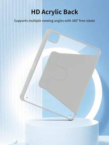 360° Adjustable Rotating Acrylic Tri-Fold Stand Protective Case With Pencil Slot, Magnetic Auto Sleep/Wake, Suitable For IPad Mini 6/7, Air, 9.7, 10.2, 10.5, Air 4/5, 10.9, Pro 11, Air 11 (M2) 2024, 10th Gen, 12.9, IPad Air 13 (M3 2025), IPad Air 11-Inch (M3) 2025, IPad (A16) 11 Inch 11th Gen 2025 - Grey - View 4