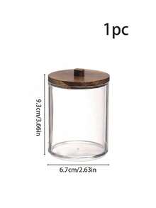 10盎司小容量棉签浴室透明塑料收纳盒，可收纳棉签、球形棉签、圆形棉签、牙线棒等 - 小型透明塑料药瓶套装，浴室必备配件装饰，梳妆台化妆品收纳盒 - 彩色 - 查看 13
