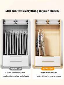 2件装多层多功能裤架 - 节省空间可折叠设计，适合有效整理衣橱，塑料多层裤架，适用于牛仔裤、打底裤和休闲裤，家用裤架，无缝防滑收纳，易于组装，是节日准备和换季衣橱管理的理想之选；非常适合情人节、母亲节和正式场合。 - 彩色 - 查看 5