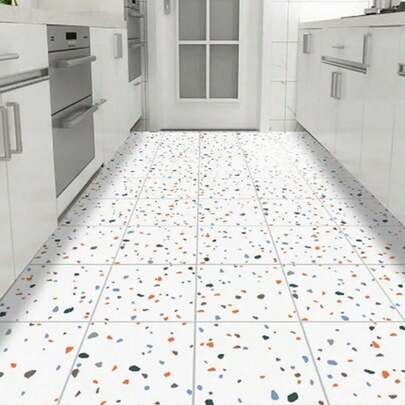 Terrazzo Matte Floor Wallpaper Peel And Stick Wall Tiles Contact Paper Vinyl Sticky Back Plastic For Countertops Waterproof Self Adhesive Removable Cabinets Kitchen Bedroom Furniture 60cm X 500cm