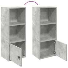 vidaXL Bibliothèque gris béton 31x24x77 cm ingénierie du bois - Gris - Voir 8