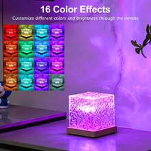 16-Color Ocean Wave Projector Lights, Luminothe Cube Lights And Rechargeable With Remote Controllers, 3D Holographic Water Ripple Romantic Atmosphere Lighting Device, Suitable For Decoration In Living Rooms And Bedrooms, Meditation Relaxation, And Night Lighting - Square - View 12