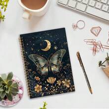 Nvucamd Gothic Celestial Butterfly Spiral Notebook, Witchy Moth Floral Journaling Notebooks For Women, Vintage Butterfly Moon Journal Notebook, Gothic Moth Gifts Office Supplies, 5.5x8.3 Inch - 蝴蝶 - 查看 3