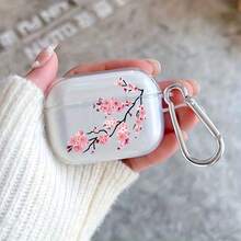 Transparent Cherry Blossom Protective Case Compatible With Apple 2/1, Pro 1/2/3, Soft Silicone Anti-Drop Full Body Cover