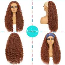 三合一合成假发，长款水波纹黑色假发，无缝翻转式免胶新手友好型深波浪卷发假发，配有抽绳头带，适合日常佩戴 - 彩色 - 查看 9