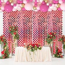 Red Heart Rain Curtain Tassel Valentine's Day Wedding Engagement Anniversary Party Background Decoration Suitable Wedding Anniversary Valentine's Day Party Background Wall Decoration Rain Silk Curtain - 1pc - 查看 4