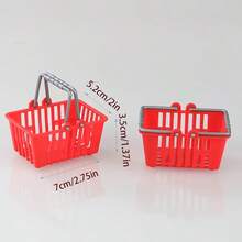 1 Set Mini Metal Shopping Basket + Shopping Cart With Wheels, Colorful Decorative Shopping Cart, Suitable For Home, Office Or Party Decoration, Compact Portable Cart, Mini Shopping Cart, Dollhouse Decoration And Accessories, DIY Scene Decoration - Multicolor - View 5
