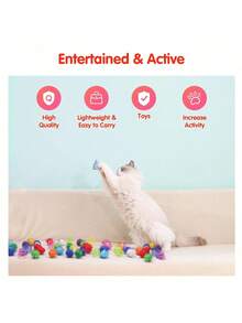 Indoor Cat Toys, Spring Cat Toys And Spring Tube Toys, Suitable For Cats To Bat, Chew And Chase - Creative Toys That Can Kill Time And Keep Cats Healthy. Colorful Plastic Springs, Soft Cat Balls (With Metal Velvet Balls), Cat Crinkle Toys. Colorful Random Colors Make Cats Excited - Absolutely A Great Gift For Cats, And An Ideal Choice For Halloween And Christmas. - Multicolor - View 9