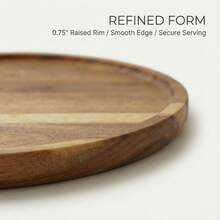 1pc/4pcs Round Acacia Wood Serving Tray, Natural Wooden Plate For Food, Coffee Table Decor, Vanity Organizer & Candle Holder - Farmhouse Kitchen Essentials - Brown - View 6