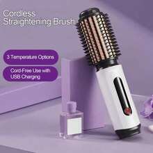 3-In-1 Rechargeable Wireless Curling Iron, Mini USB Curler/Straightener, 3 Heat Settings, Portable Travel Curling Wand, Suitable For Short And Long Hair