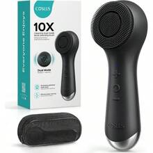 Facial Cleansing Brush: 2-In-1 Rotating Vibrating Massager, 5-Speed Adjustment, Silicone Electric Exfoliating Brush, Deep Pore Cleansing, Suitable For Men And Women (Preferred For Couples),Face Wash Brush,Facial Brush Skin Cleansing,Facial Tools,Face Cleaner Tool,Face Steamer For Facial Deep Cleaning,Face Scrubber - DF31349B-XIAN-888-đen - Xem 10