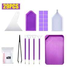 18/29/56-Piece Diamond Painting Tools And Accessories Set, Including Cross-Stitch Tools, Diamond Pens, Tweezers, Drilling Clay, Dot Pens, Plastic Trays And Diamond Painting Accessories - Multicolor - View 5