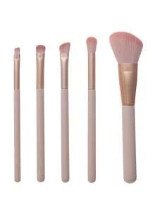 5件套化妆刷套装，包括刷套、散粉刷、腮红刷、眼影刷、唇刷，美容化妆工具全套。 - 彩色 - 查看 4