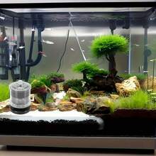 1件装三合一自清洁水族箱过滤气泵系统，超静音生物曝气，无需外接电源，塑料材质，水族箱护理风格，吸力紧凑，鱼缸泵系统，打造晶莹剔透的水质，易于安装，适用于纳米小型鱼缸