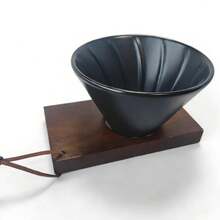 Creative Coffee Filter Paper Ceramic Filter Cup Hand Drip Coffee Funnel Cup With Wooden Board American Coffee Italian Drip Coffee Set Conical Japanese Water Bucket - Multicolor - View 8