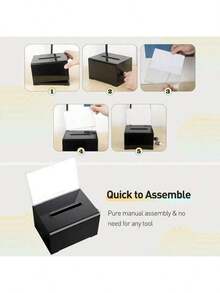 Clear Donation Storage Jar Trading Lock Ballot Raffle Suggestion Box Savings Money Ticket Container Acrylic Fundraising Collection Box - Multicolor - View 7