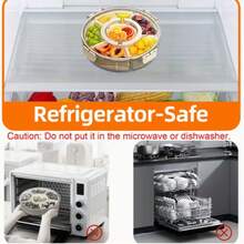 Rotatable Fruit Plate With Lid And Handle; Refrigerator Crisper Storage Box, Outdoor Camping Multi-Purpose Snack Plate, Large Cold Cut Meat, Vegetable And Fruit Plate For Tos, Parties And Travel Picnics - Nhiều màu - Xem 10