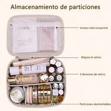 Portable Leather Makeup Bag Waterproof Multifunctional for Women with Organizer Handle Ideal for Makeup Application - como en la foto - Ver 5