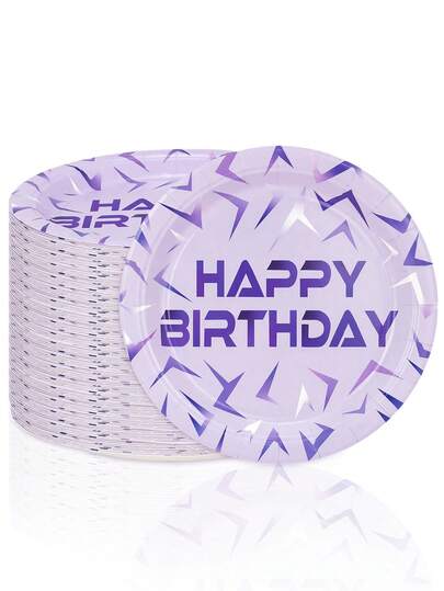 10pcs/30pcs/50pcs K-Pop Singer Birthday Party Plates Decorations Magical Music Themed Party Paper Plates Dinner Plates Dessert Plates Blue Purple Glitter Tableware Set For Girls Boys Happy Birthday Party Baby Shower Supplies