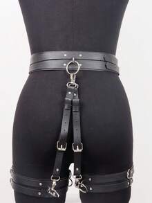 1 chiếc dây nịt chân phong cách Punk cho nữ, dây nịt đùi kèm thắt lưng, phụ kiện trang phục, dây đeo chân bằng da, đạo cụ cosplay lễ hội. - A - Xem 3
