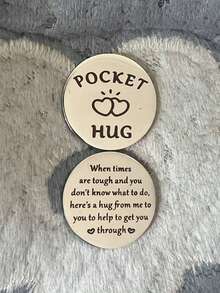 Pocket Hug Keychain - Double-Sided Coin Purse, Heart Design, Gift For Cancer Patients, Unisex Black Chain, Compass Symbol, Compass Keychain Slogan, Casual, Party, Cute, Elegant, Stainless Steel