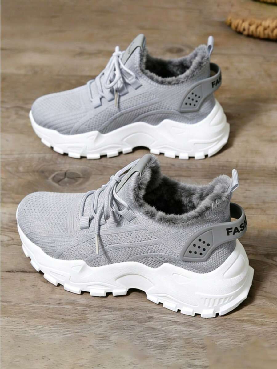 Breathable Mesh Sneakers] Lightweight Breathable Mesh Sneakers - Non-Slip EVA Sole, Comfortable Ankle Support, Lace-Up Low-Top Running & Tennis Shoes For Men And Women, Retro Style, All-Season Wear, Fitness Wear - Màu xám dày dặn và được nâng cấp - Xem 1