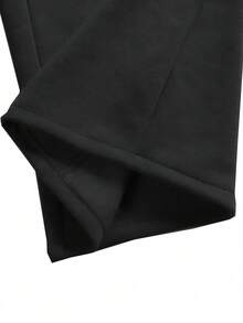 Pantalones casuales sueltos de pierna ancha con cordón grueso de color gris para hombres - Negro - Ver 7