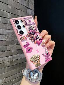 1 美元粉色 Y2K 金钱与嘴唇图案手机壳，防震 TPU 保护套，个性可爱，日常及生日礼物之选，兼容 11/13 Pro Max/15/17/17 Pro Max 和 Galaxy S24 Ultra/S26 Ultra - 粉色 - 查看 7
