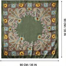 35" Large Satin Head Scarf For Women Silk Hair Scarf Solid Color Hair Bandana For Night Hair Wrap Sleeping - màu xanh lá - Xem 3