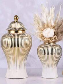 1pc European Luxury General Bottle Storage Jar, Home Living Room Foyer Display Vase - Multicolor - View 2