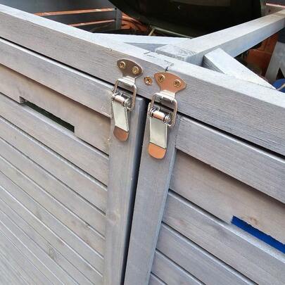 1.35m X 1.14m Large Grey Wooden Outdoor Garden Double Wheelie Bin Store Storage For 2 Bins