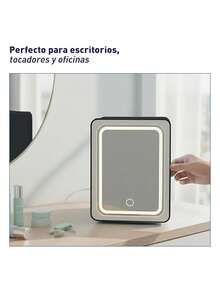 Mini Refrigerador con Espejo LED, Capacidad de 4L, Estante Extraíble y 2 Alturas. Ideal para Skincare y Oficina. Bluelander - Negro - Ver 4