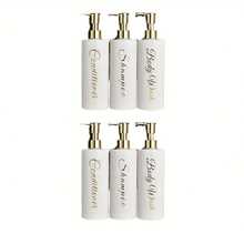 3 Sets / Packages - 500ml Bathroom Dispensers, Empty Bottles, Elegant White Dispenser Set - Plastic Shampoo, Conditioner And Body Wash Dispensers - Easy-To-Pump Bathroom Decoration, Bathroom Accessories - Suitable For Holding Shampoo, Body Wash And Conditioner