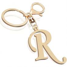 Cute Stainless Steel Gold Initial Letter Keychain For Women Girl, Charms For Key Handbag Backpack Bag, Personalized Gift - 黃金 - 查看 18