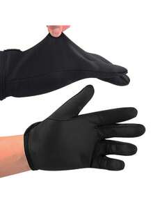 Heat Resistant Left Hand Styling Glove - Five-Finger Thick Design With Adjustable Strap, Suitable For Salon DIY - Black - View 3