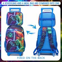 3件套男童拉杆背包，儿童游戏/足球/宇航员印花背包，手提包，户外包，铅笔盒，最佳返校礼物 - 拉桿包三件組 - 查看 10