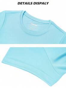 KEFITEVD Women's Short Sleeve T-Shirts UPF 50+ Sun Protection Quick Dry Athletic Running Workout Rash Guard Tops - lago azul claro - Ver 6