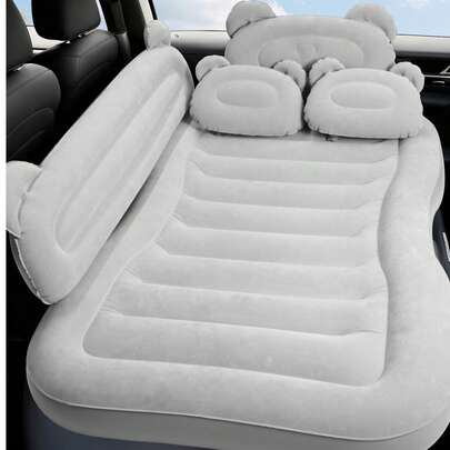 53.1 X 33.8 Inch Inflatable Car Back Seat Air Mattress, Portable Travel Bed Pad, Thick Car Camping Mattress With Electric Air Pump And 2 Pillows, Universal Fit For Camping, Travel, Home Use (Gray)