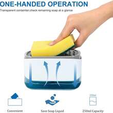 高级厨房皂液器 - 带海绵架、水槽按压泵和即时补充皂液架的液体皂液器 - 彩色 - 查看 4