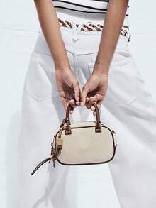 1pc Dark Brown PU Leather Boston Pillow Bag, Mini Top Handle Handbag, Women's Shoulder Crossbody Bag For Everyday Commute, Dates & Street Style - Brown - View 6