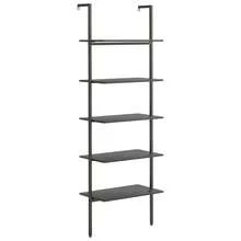 vidaXL Étagère inclinado con 5 niveles negro 64x35x185 cm - Negro - Ver 2