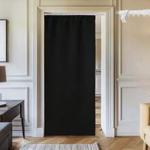 Patio Door Curtain Sound Blocking, Bedroom Privacy Room Divider Curtain Screen Partitions, Thermal Insulated Blackout Closet Sliding Door Curtain (1 Panel, 8.3ft Wide By 7ft Long, Gray) - 黑色(附可調式天花板軌道) - 查看 11