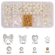 800pcs DIY Accessory Material Kit, Complete Set Of Beads, Pearls, Bracelet, Jewelry Making Supplies - White - View 2